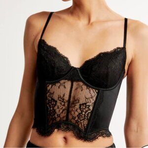 abercrombie and fitch Lace Balconette Corset in black size M
